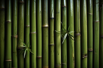 Green bamboo texture. Oriental grass fence seamless pattern. Wallpaper, background