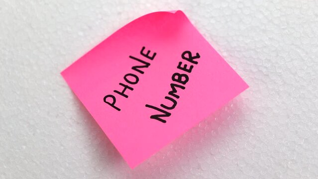 Sticky Notes with Phone Number