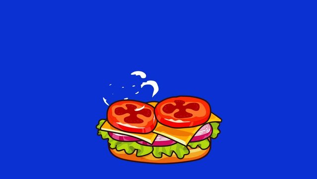 Custom Burger Animation Video Footage
