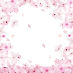 pink cherry blossom, Background of cherry blossoms in full bloom in a garland