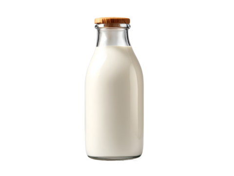 bottle of milk isolated on transparent background