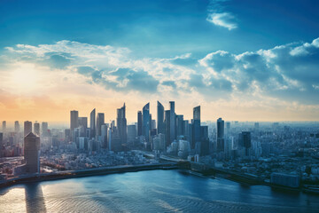 beautiful morning cityscape