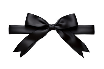 Black ribbon on transparent background