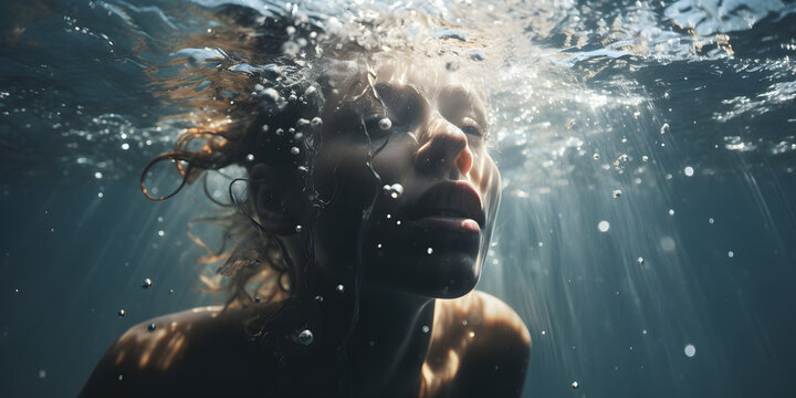 woman in the sea, cinematic photography