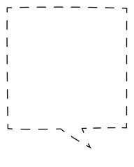 Dashed line speech bubble balloon icon sticker memo keyword planner text box banner, flat png transparent element design