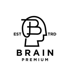 brain B Letter logo icon design illustration