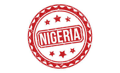 Nigeria stamp red rubber stamp on white background. Nigeria stamp sign. Nigeria stamp.