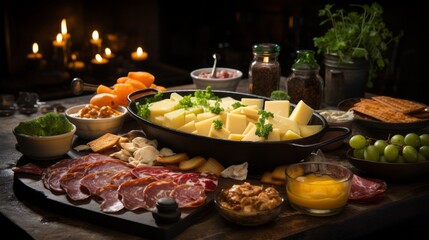 raclette dinner with cheese
