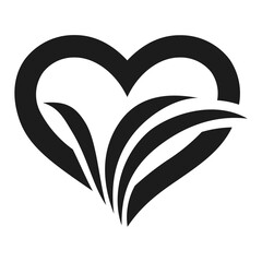 herbal love icon illustration
