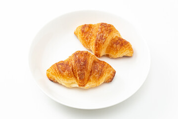 白背景にクロワッサン