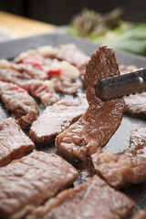 korean style grilled barbecue meat 