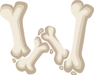 Bone Alphabet Letter W