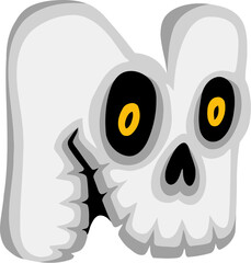 Skull Alphabet Letter N
