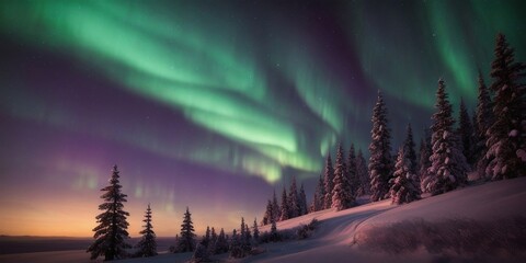Winter northern lights