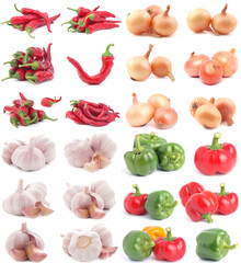 Fresh vegetables pepper,onion,garlic