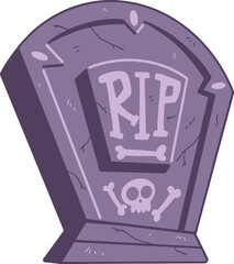 Rest in peace gravestone vector illustration, halloween decoration svg