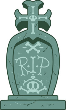 Rest in peace gravestone vector illustration, halloween decoration svg