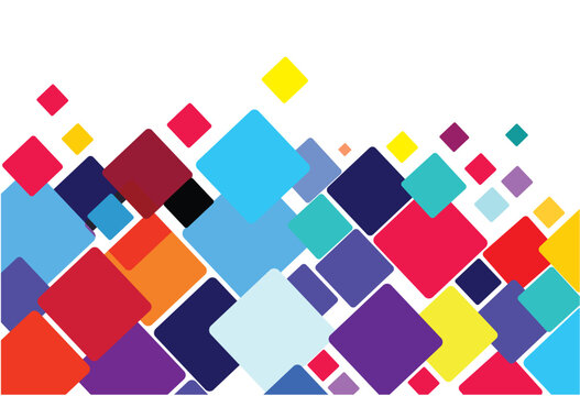 multi colored squares on a white background