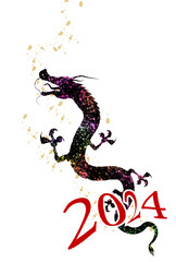 辰　年賀状　干支　背景