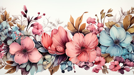 Fototapeta premium Watercolor style colorful floral background
