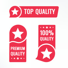 Top quality, Premium quality, 100% quality label