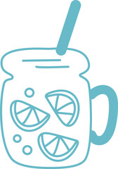 Hand drawn summer element artline