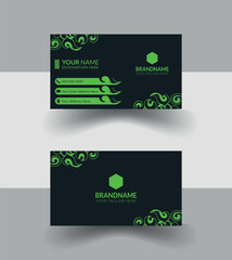 Professional corporate business card design with abstract shape.Both side design minimalistic sense mind.Flat business card for multi lavel use.Elagent color sense and black combination business card