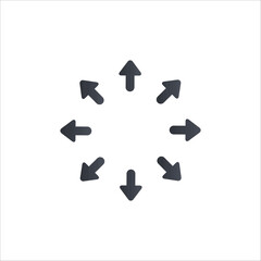 Spreading outward arrows icon. Distribution arrows. Stock vector illustration isolated on white background.