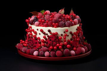 Winterberry Cake, a festive creation adorned with a burst of seasonal berries