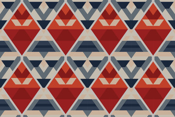 Modern geometric shapes patterns, seamless vector illustration. Pattern designs with modern geometric shapes can be printed as a background image or used for rugs, carpets, or textile fabric.