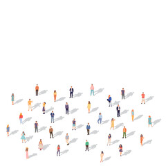 people standing top view on white background vector