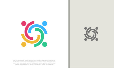 Fototapeta premium Global Community Logo Icon Elements Template. Community human Logo template vector. Community health care. Abstract Community logo. Human Resources Consulting Company.