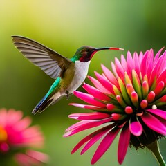 Naklejka premium hummingbird on flower Created using generative AI tools
