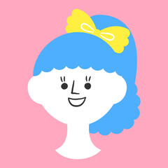 大きなリボンを付けたポニーテールの女性