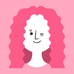 ウェーブヘアの女性