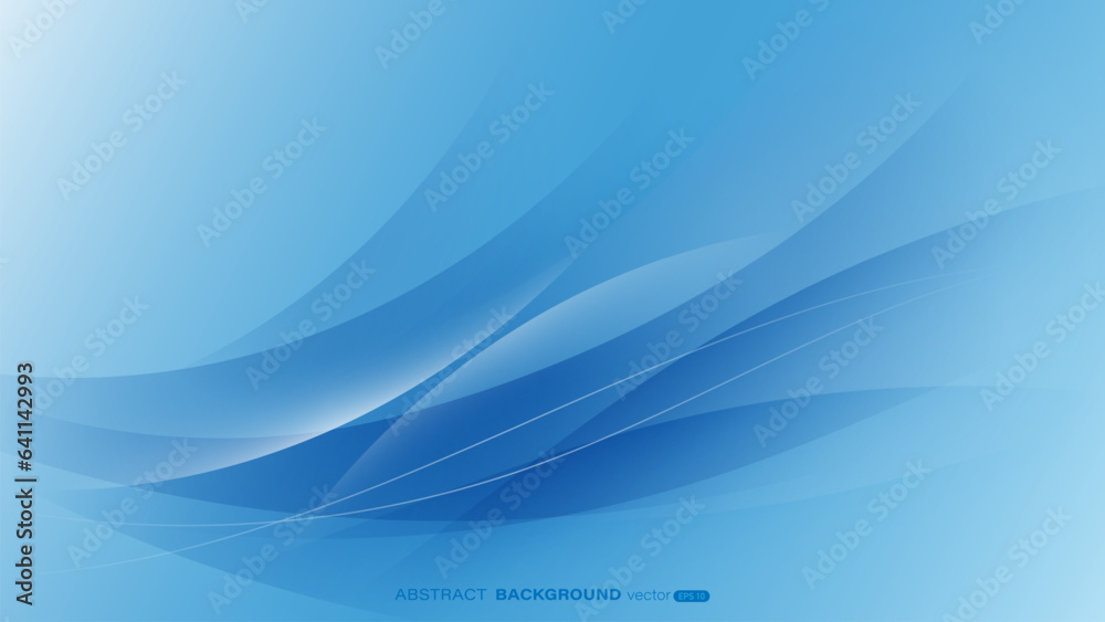 Wall mural abstract background with lines and trendy blue gradient curve