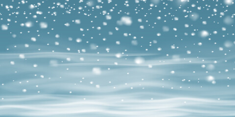 Fototapeta na wymiar Winter blizzard with sparkles, falling snow with snowflakes and blizzard. Illustration. Light, dust, winter, blizzard, Christmas, vector. The effect of a winter storm, snowfall, ice.