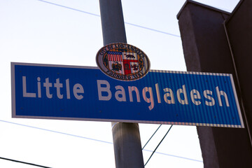 Los Angeles, California: sign of Little BANGLADESH a neighborhood in the City of Los Angeles