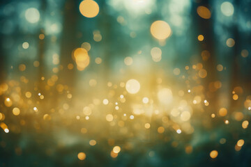 Obraz premium a forest scene with a blurred background and bokeh effect