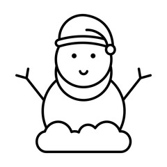 Snowman lineal | free vector art