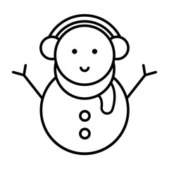 Snowman lineal | free vector art