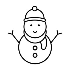 Snowman lineal | free vector art