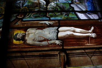 VITRAIL A L'EGLISE SAINT ETIENNE DU MONT.PARIS 5.FRANCE