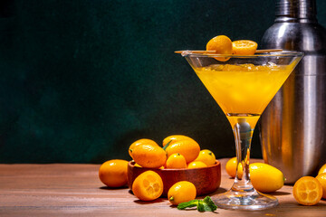 Kumquat martini cocktail