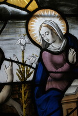 VITRAIL A L'EGLISE SAINT ETIENNE DU MONT.PARIS 5.FRANCE