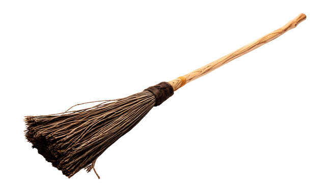 Realisitc Witch broom on transparent background