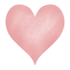 Vibrant watercolor pastel pink heart illustration.Pink heart decoration.