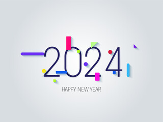 2024 Happy New Year Celebrations Banner Illustration 
