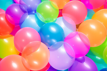 Background image with multiple colorful balloons
