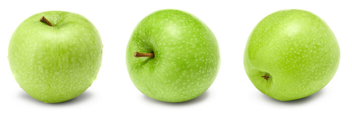 green apple isolated on white background. clipping path